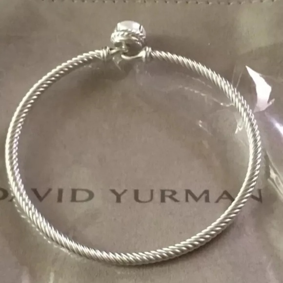 Davi Yurman Sterling Silver Cable 3mm Chatelaine W Pearl Size Small - Picture 6 of 7